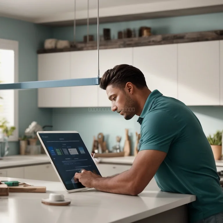 Carpenter installing shelves